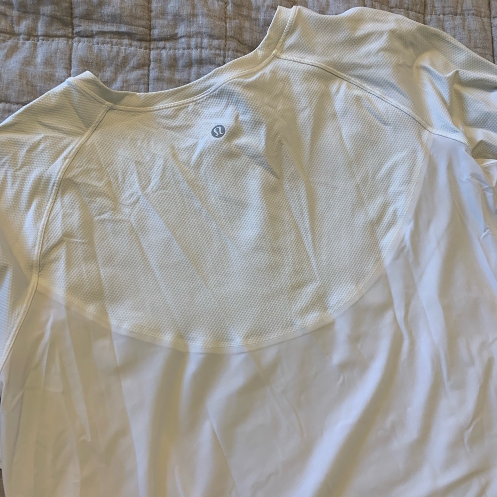 White Lululemon Muscle Love Long Sleeve Shirt